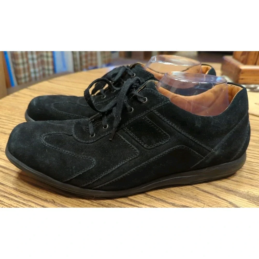 Men's Black Suede Flexa Shoes Size 8.5 Made In‎ Italy
